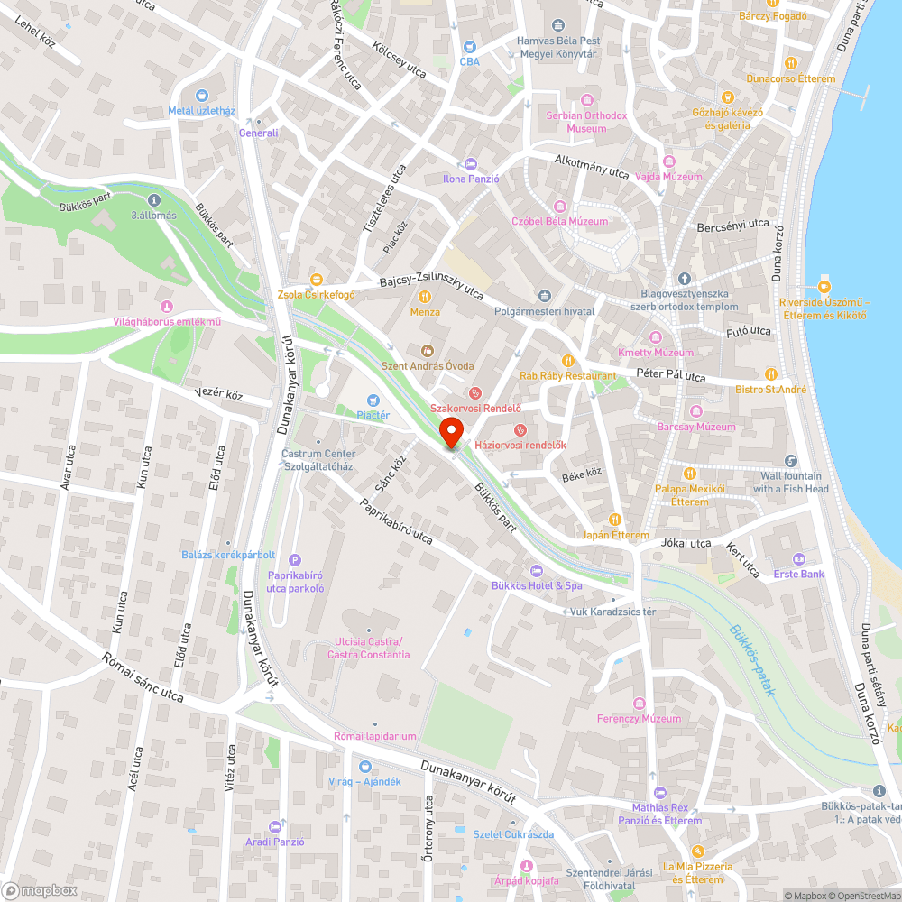 Ferdén álló szemétkosár a Kanonok utcai hídnál bejelentés helye