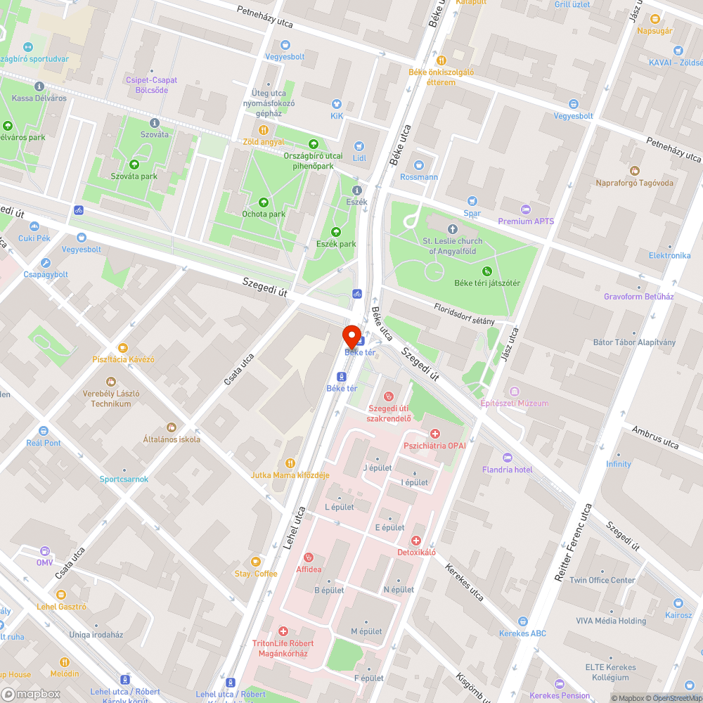 Hiányzó utasváró a Béke téren bejelentés helye