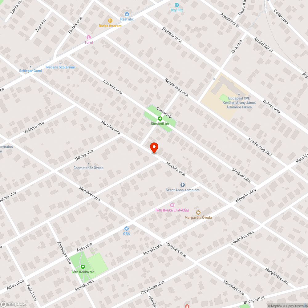 Eldugult csapadék-elvezető bejelentés helye