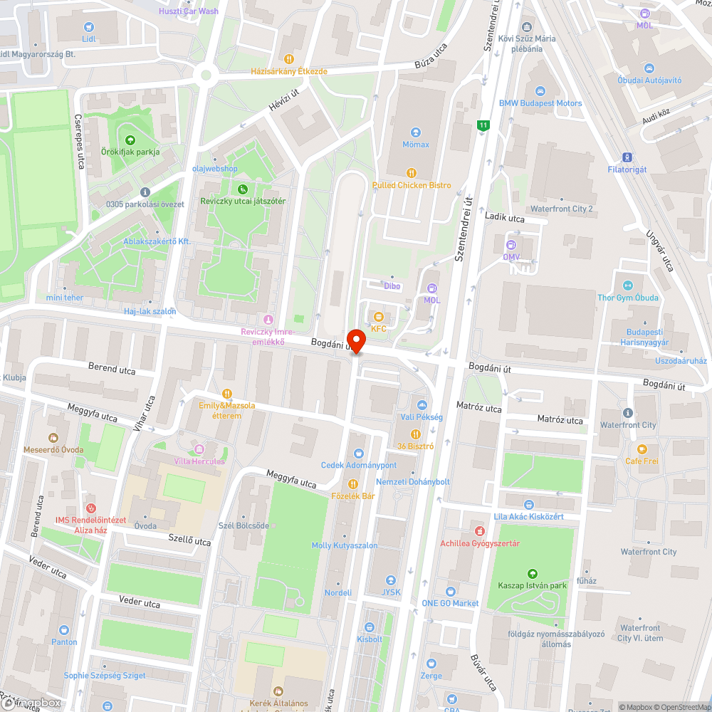 Kátyú bejelentés helye