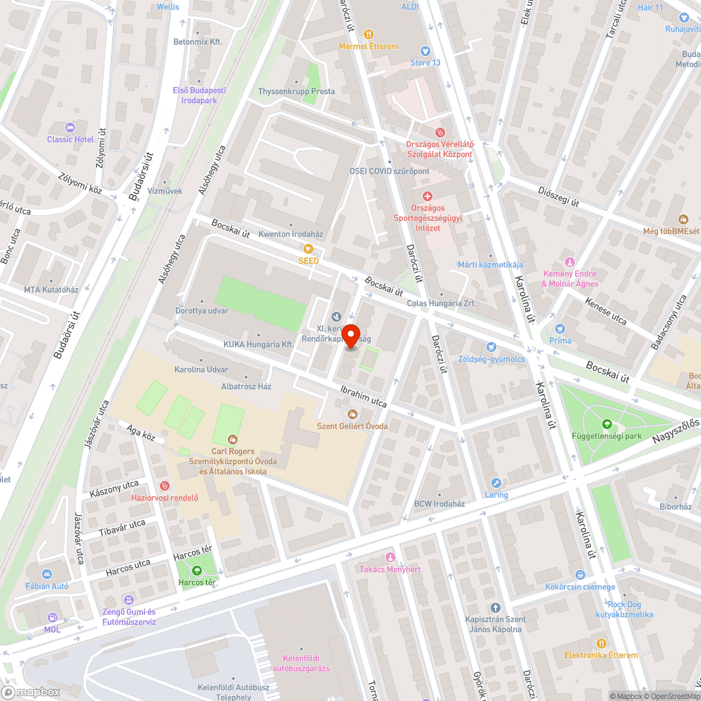 Kátyú bejelentés helye