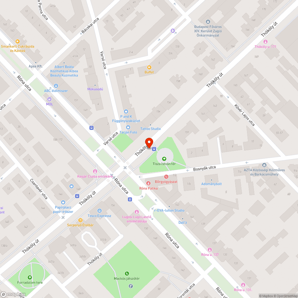 Törött, megsüllyedt aknafedél bejelentés helye