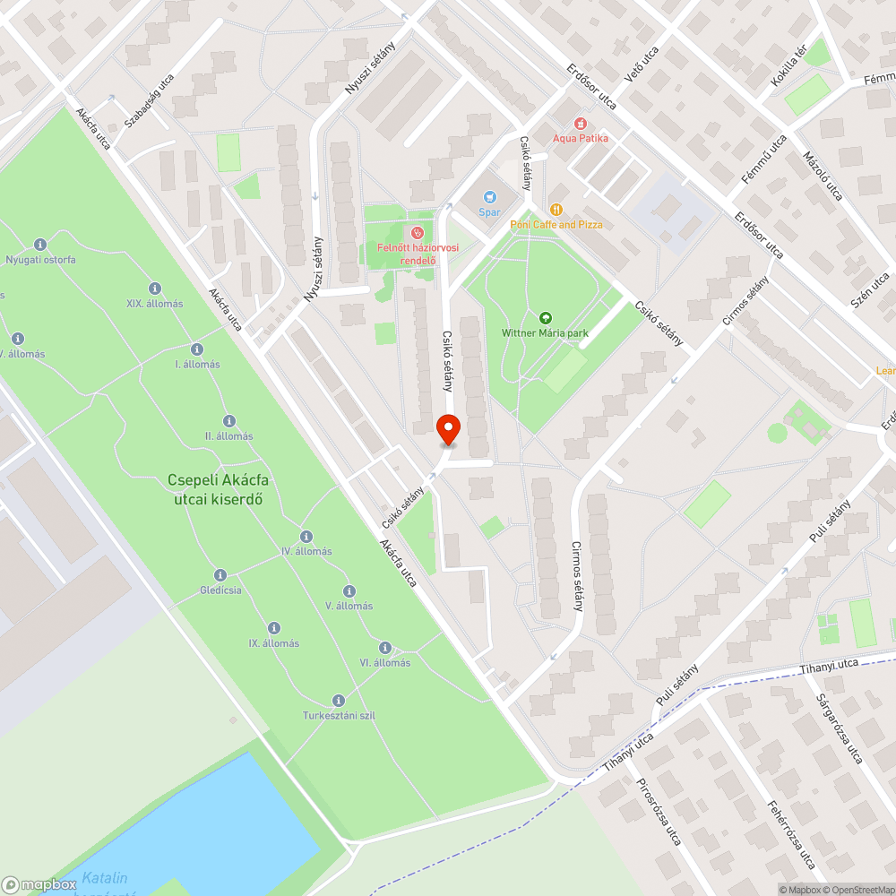 2 elhagyott jármű a Csikó sétányon bejelentés helye