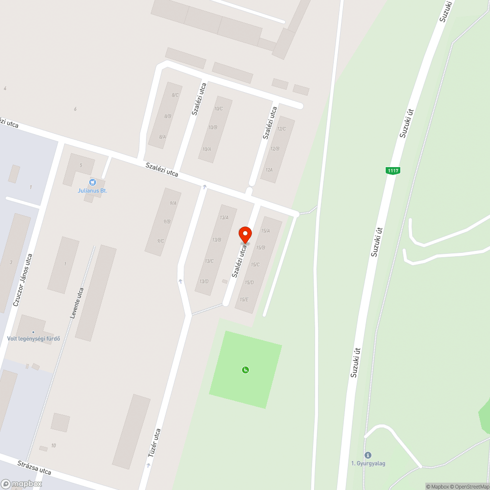 Szalézi lakópark és annak közvilágításs bejelentés helye