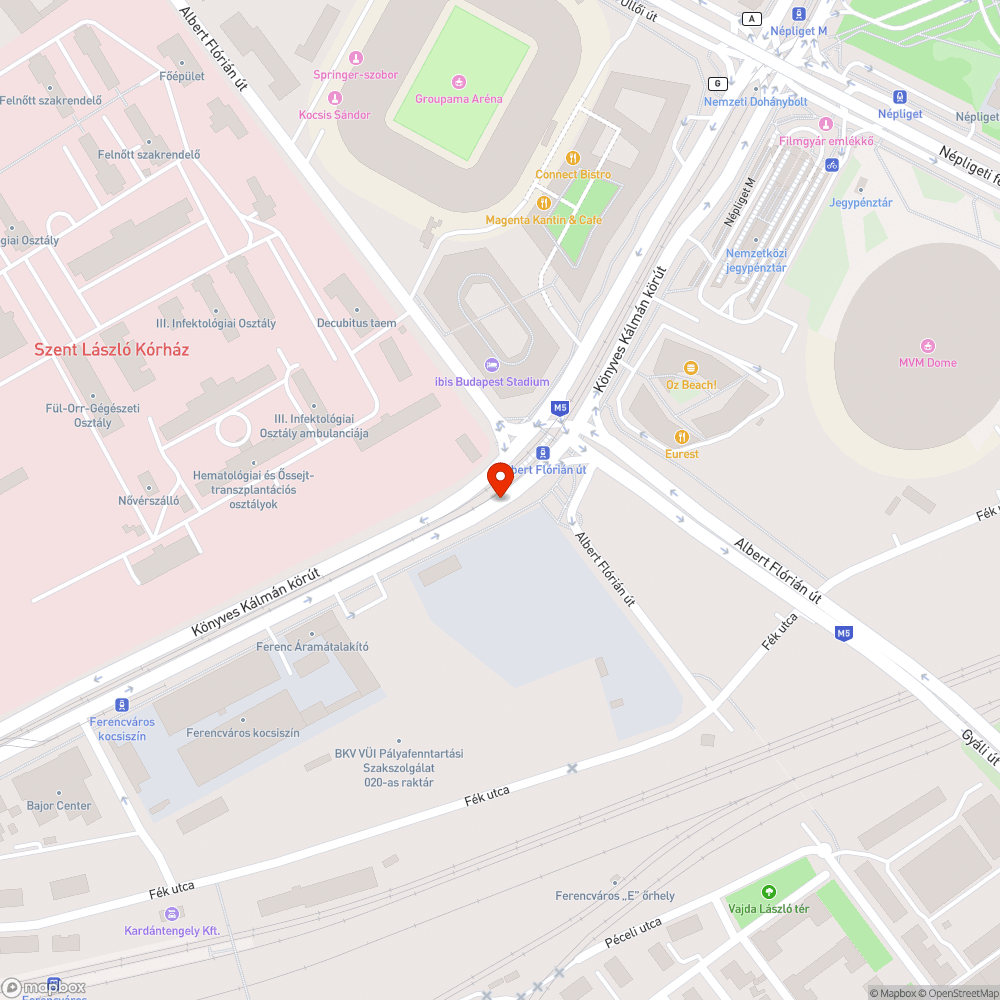 Üvegszilánkok a járdán/bicikliúton bejelentés helye