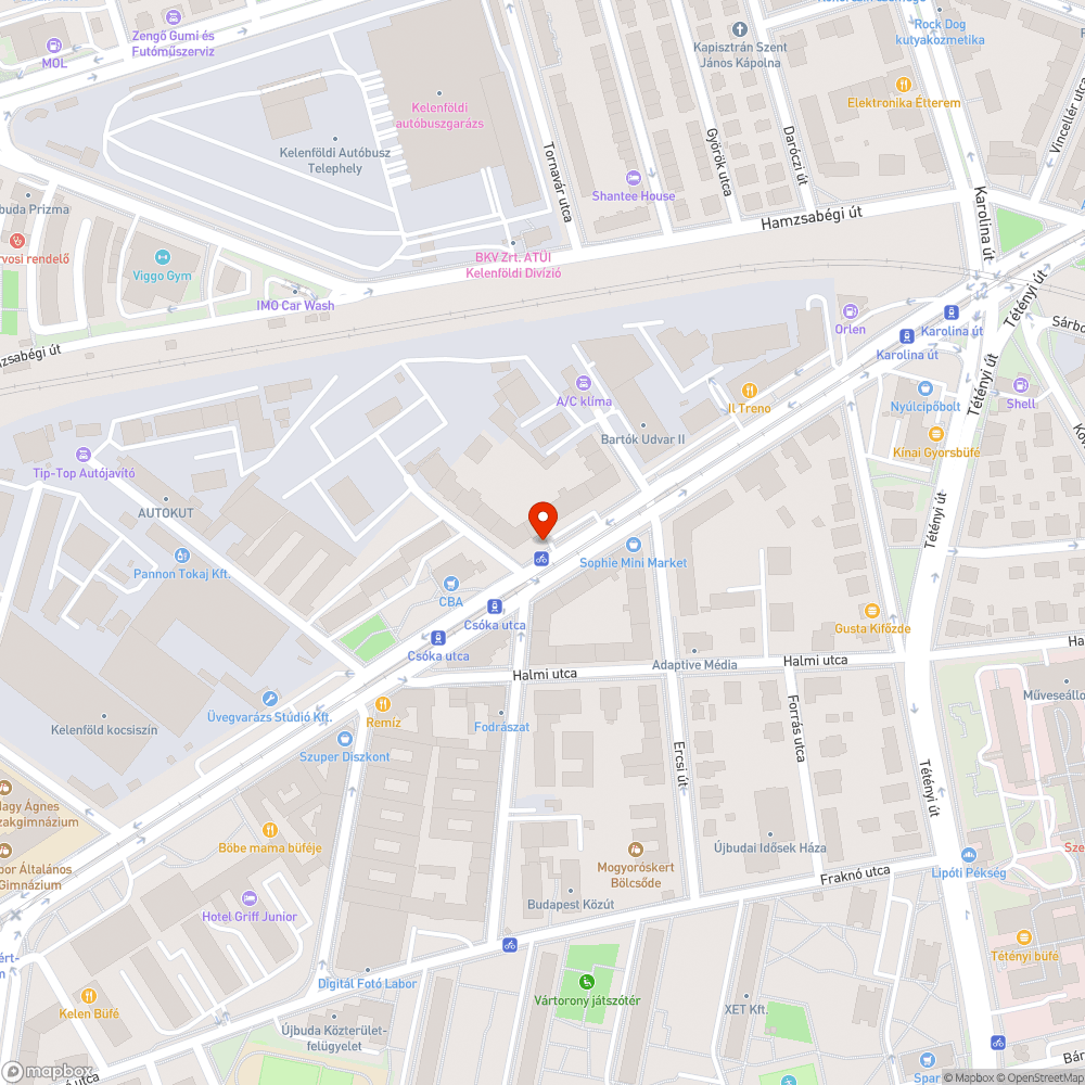 Gazdátlan MOL Bubi pont bejelentés helye