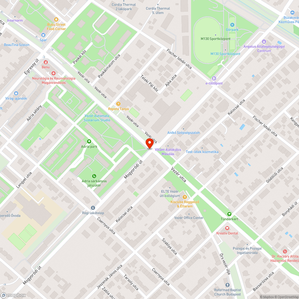 Kátyúk bejelentés helye