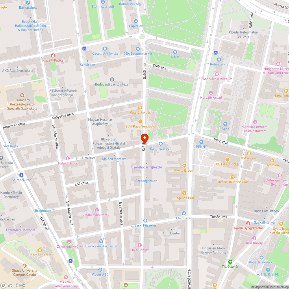 Kátyú a Szőlő utcában bejelentés helye