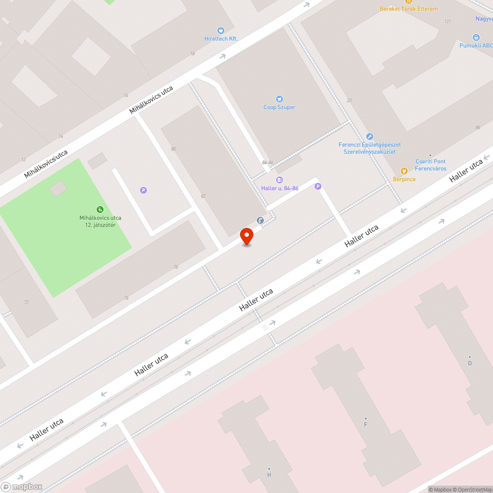 Haller utca szemét a bokorban bejelentés helye