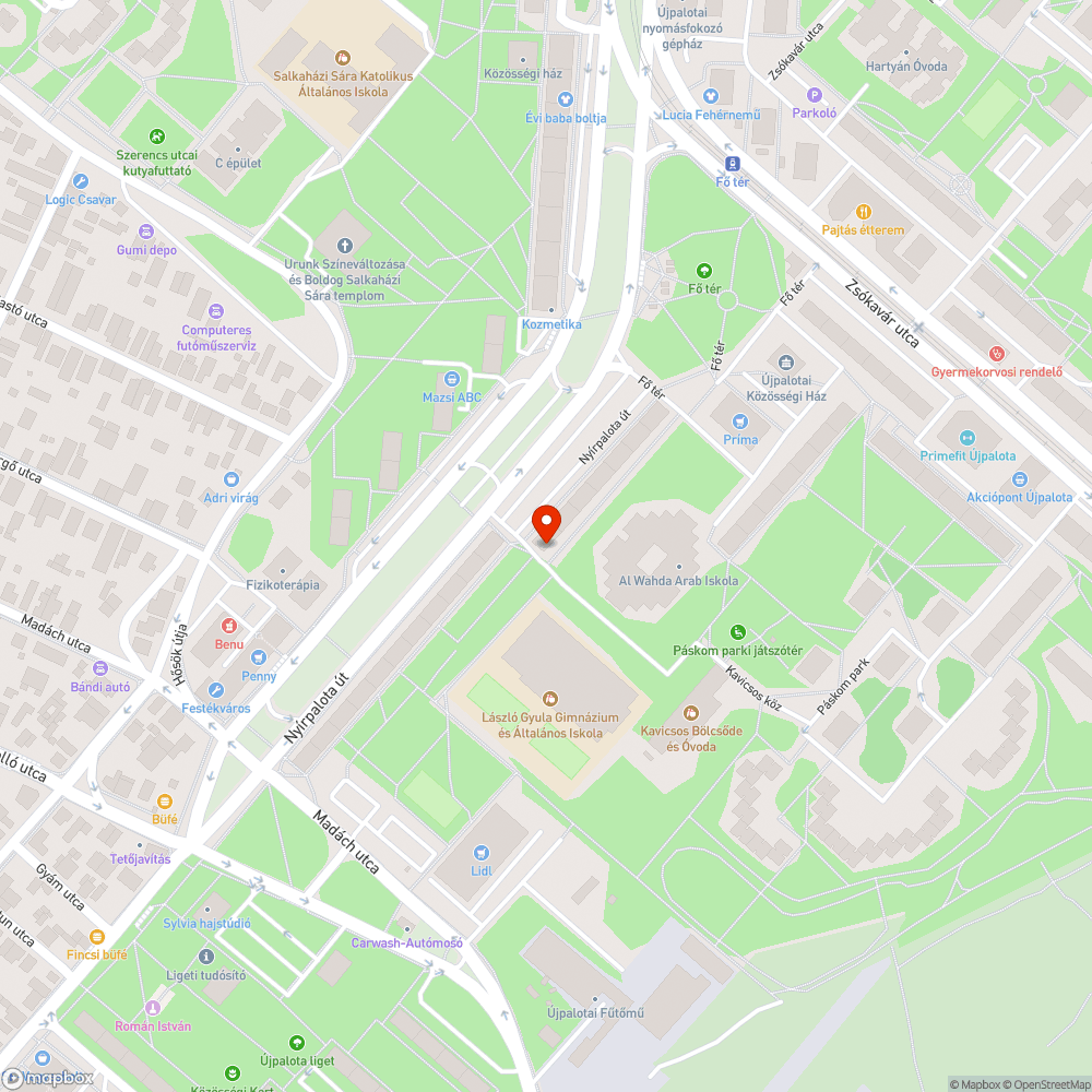 László gyula gimnázium és általános Iskola melletti gyalogos átkelő bejelentés helye