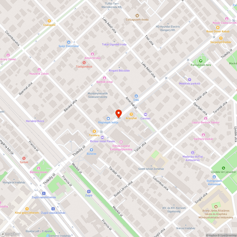 Összefirkált megálló bejelentés helye