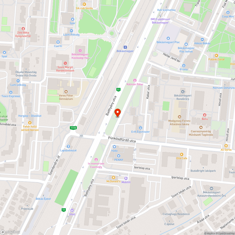 Kátyú az úton bejelentés helye