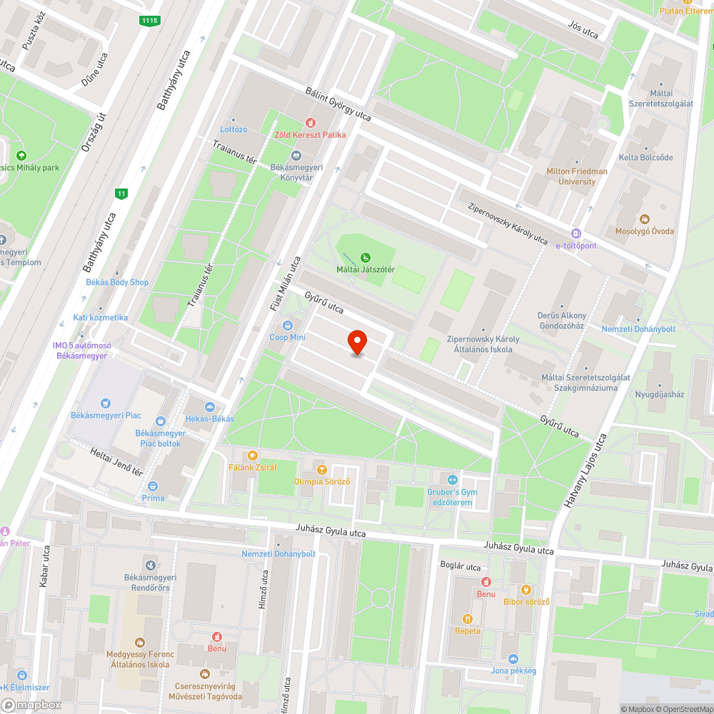 Szemét a zöldfelületen bejelentés helye