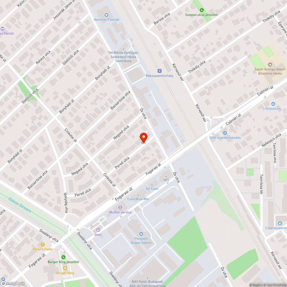 Út hiba, lyukkal bejelentés helye