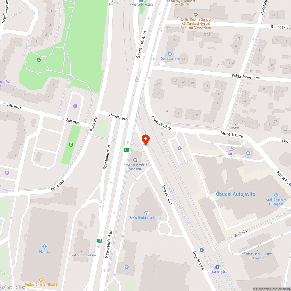 Középen hiányos közmű bejelentés helye