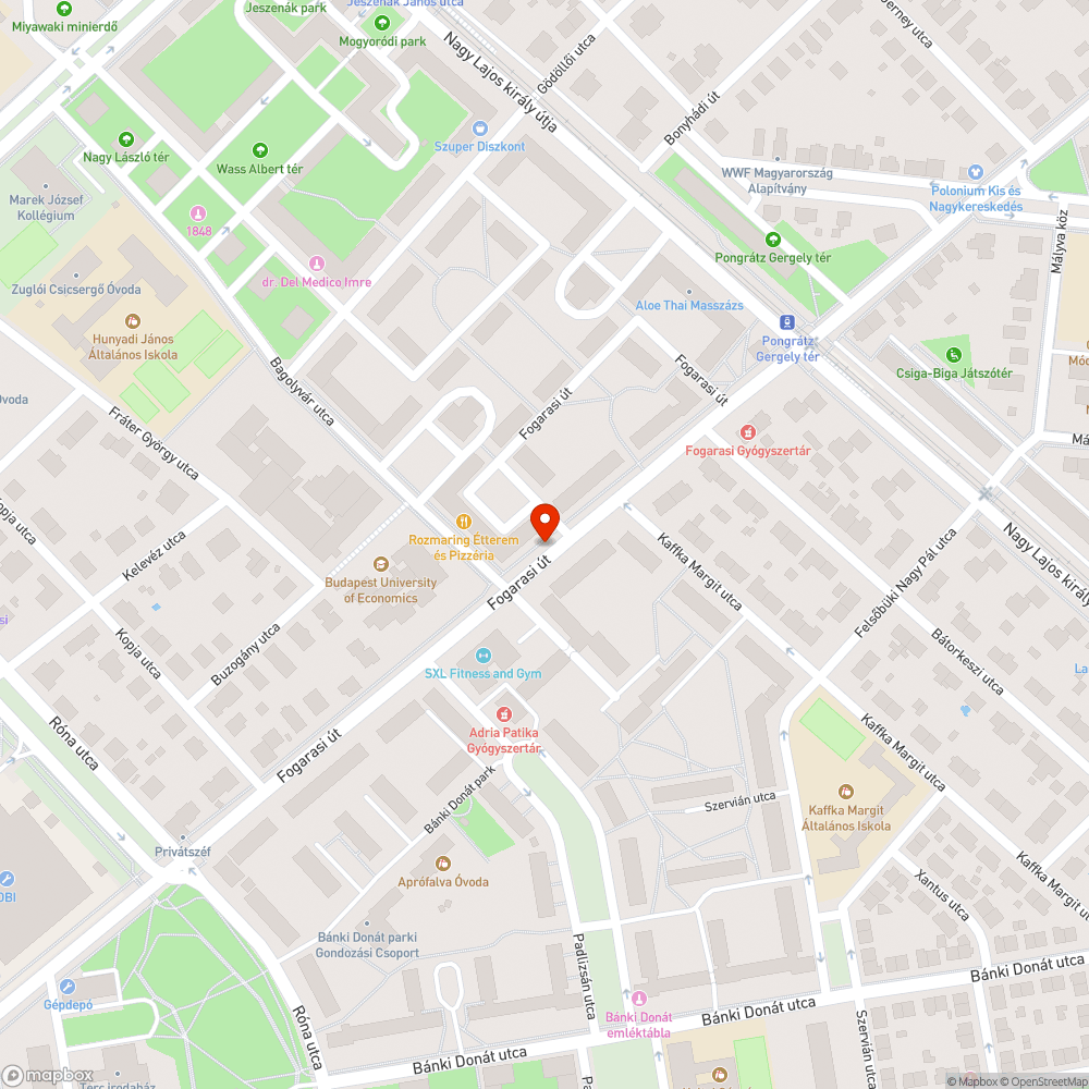 A Fogarasi út úttestjének általános állapota bejelentés helye