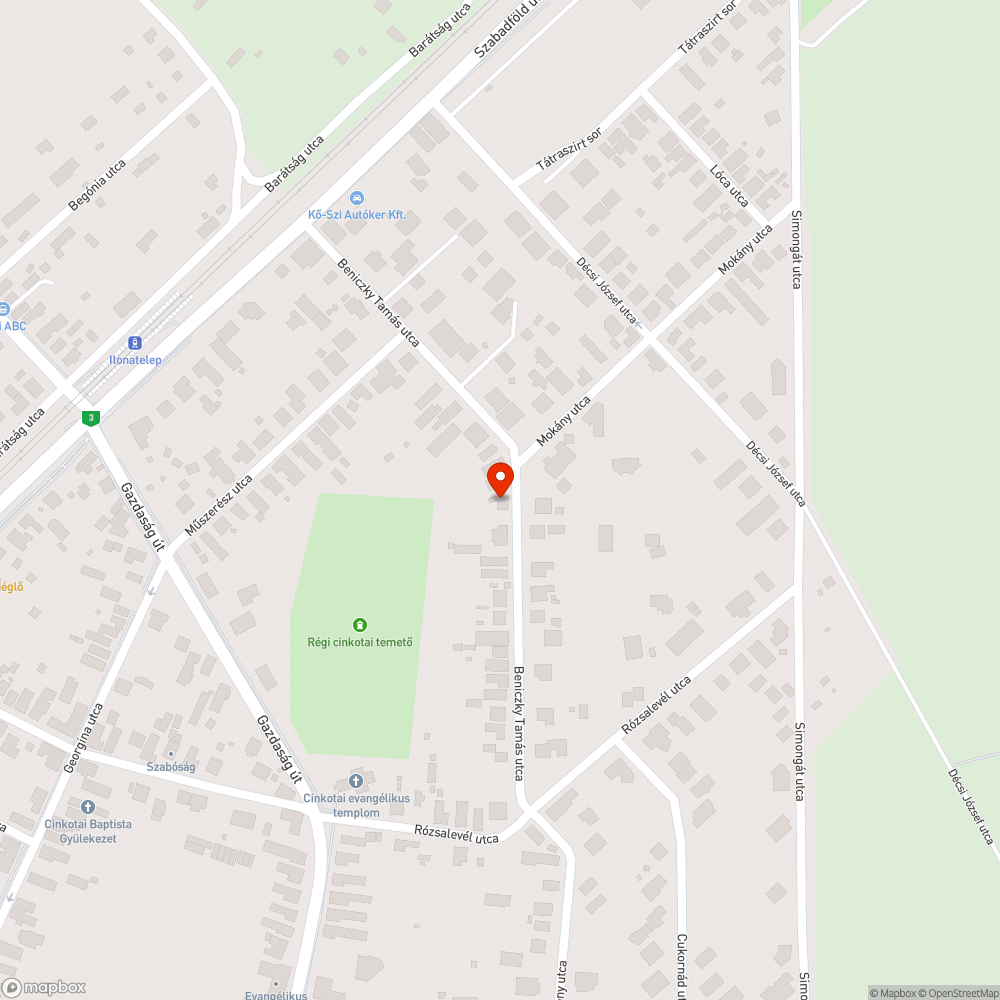 Kátyú bejelentés helye