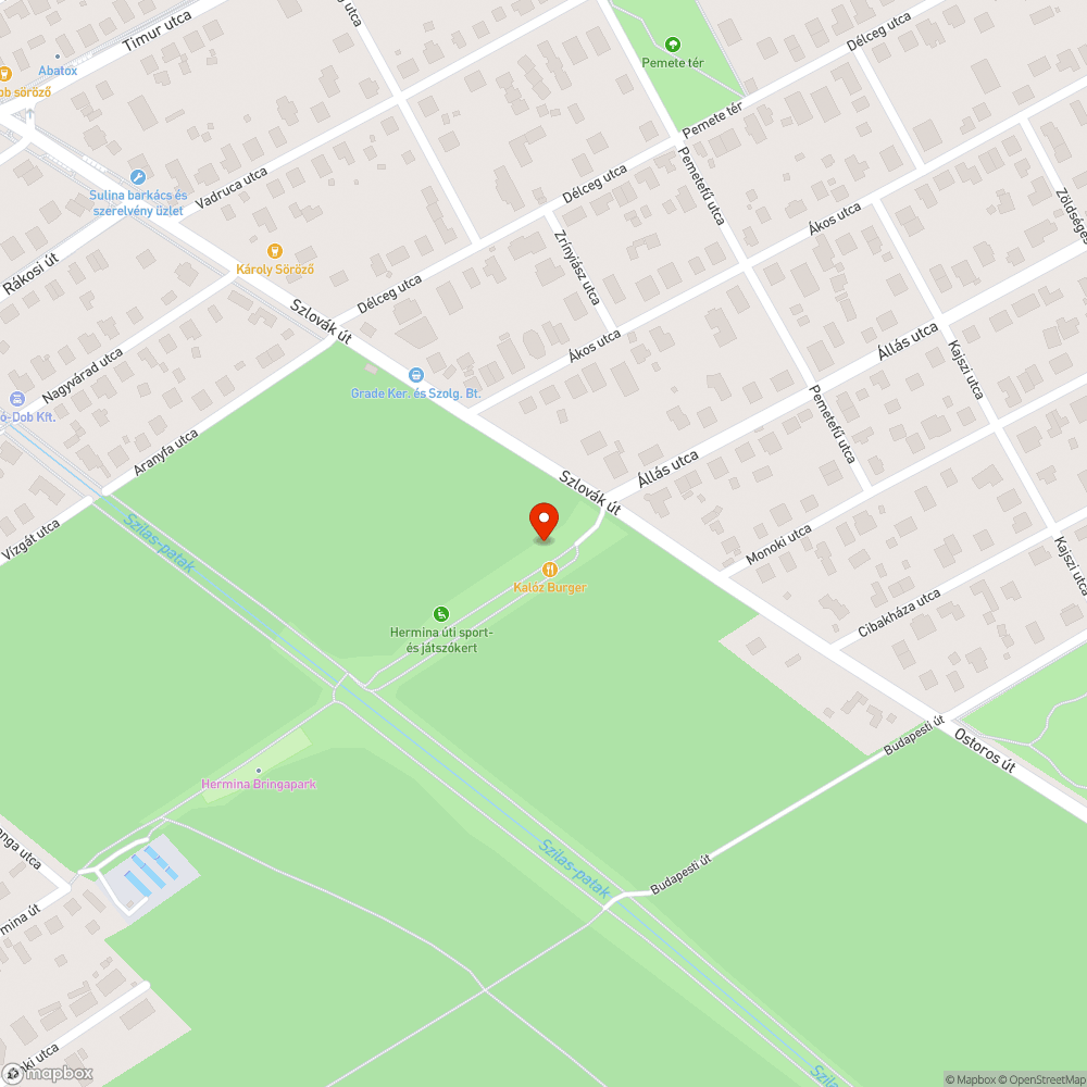 Csúszka bejelentés helye