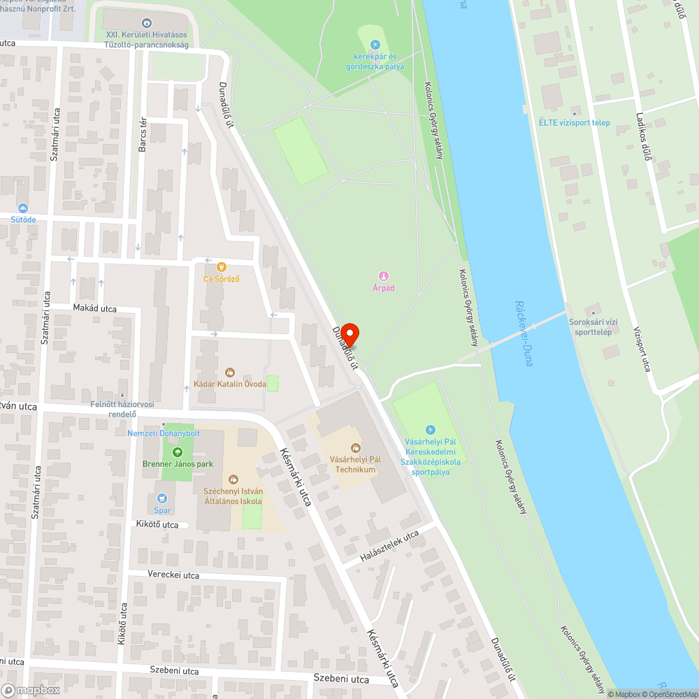 Kátyúk a Dunadülő úton bejelentés helye