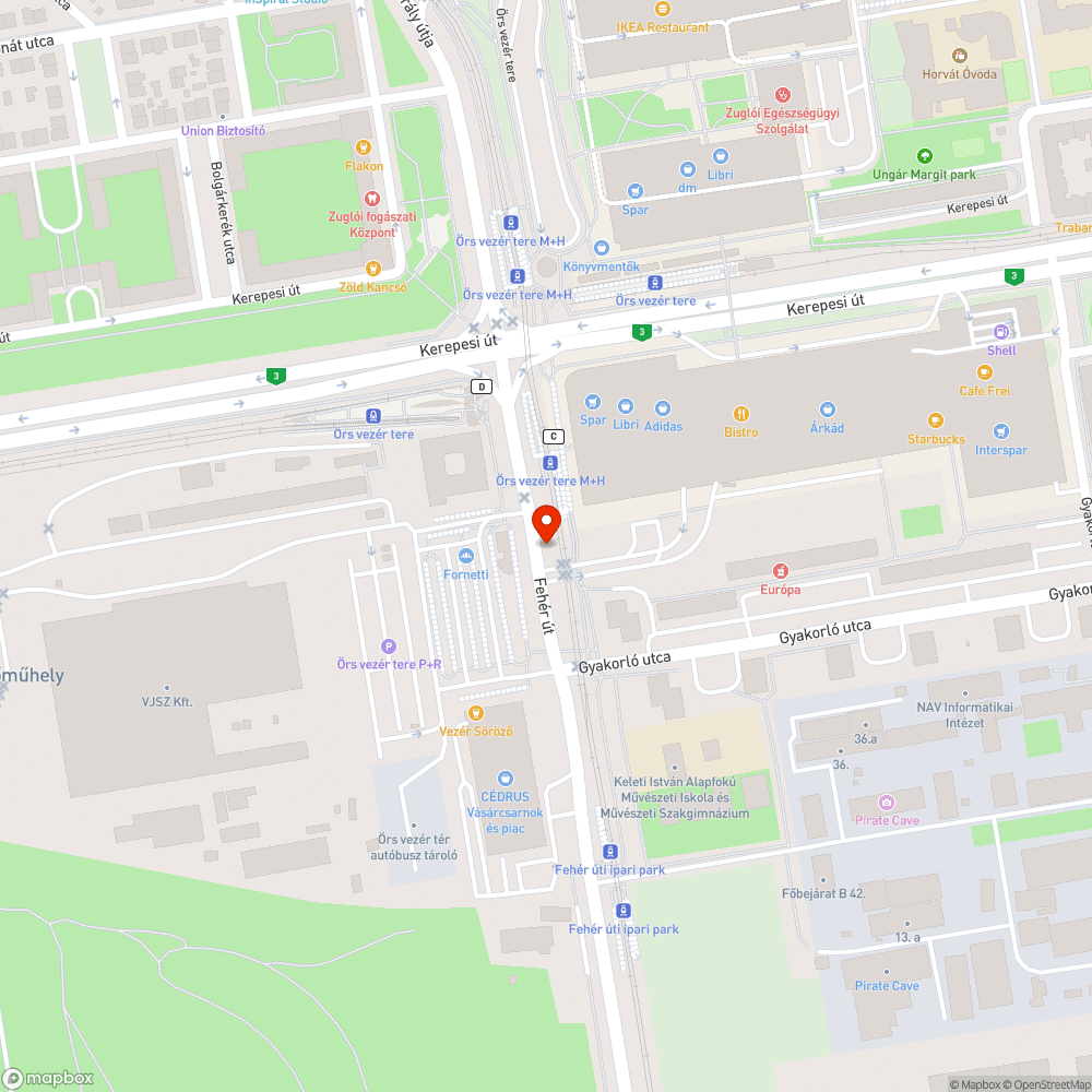 Fehér úti járdaszegélyek kritikus állapotban. bejelentés helye