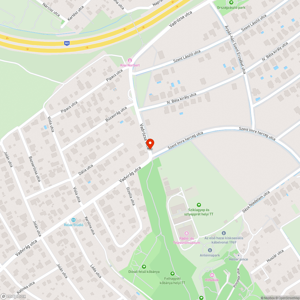 Kátyú az úton bejelentés helye