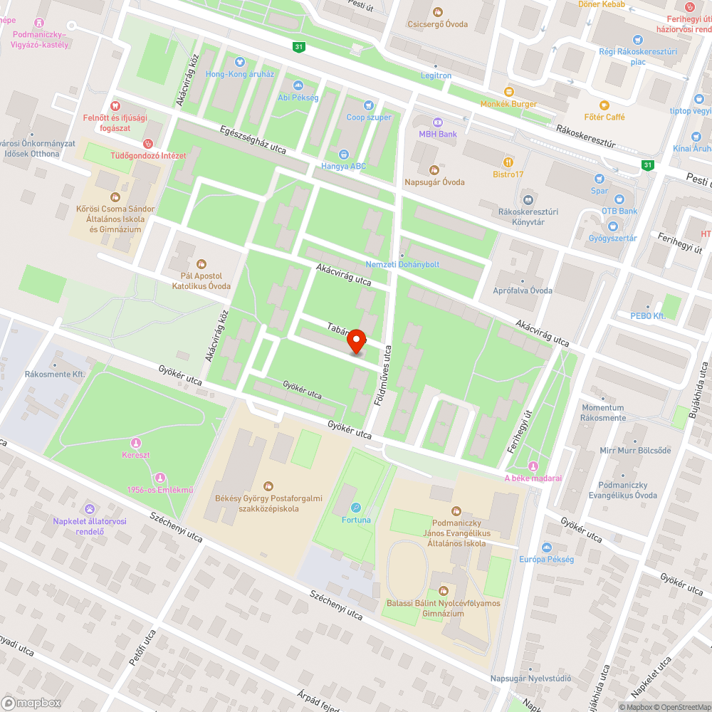 Mozgássérült parkoló bejelentés helye