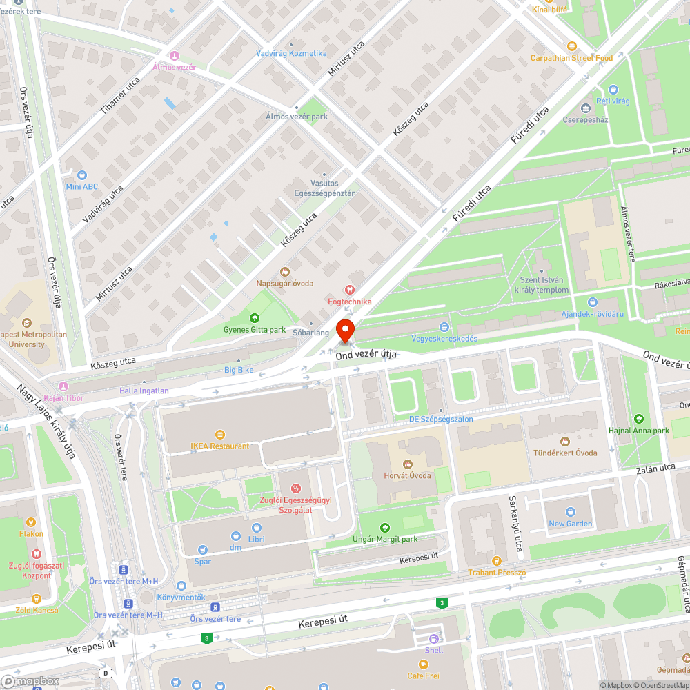 Szeméttel teli elhagyott bevásárló kocsi bejelentés helye