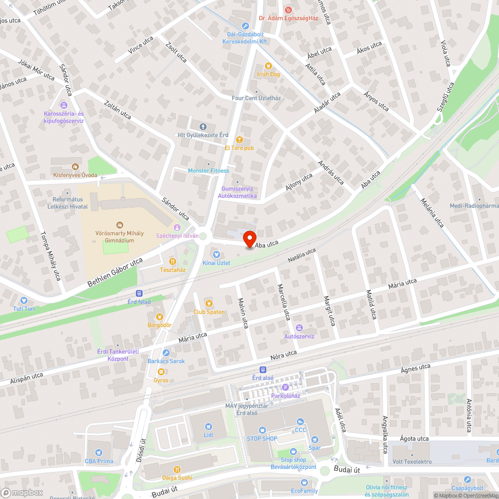 Elhagyott jármű bejelentés helye