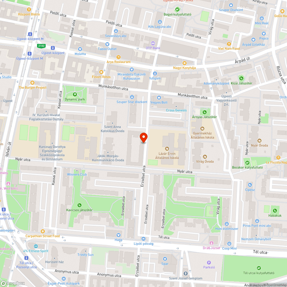 Út kátyú bejelentés helye