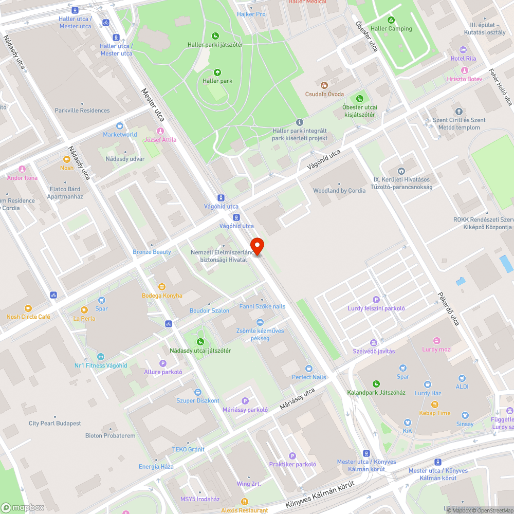 Mester utca Vágóhíd utca-Máriássy utca közötti szakasza bejelentés helye