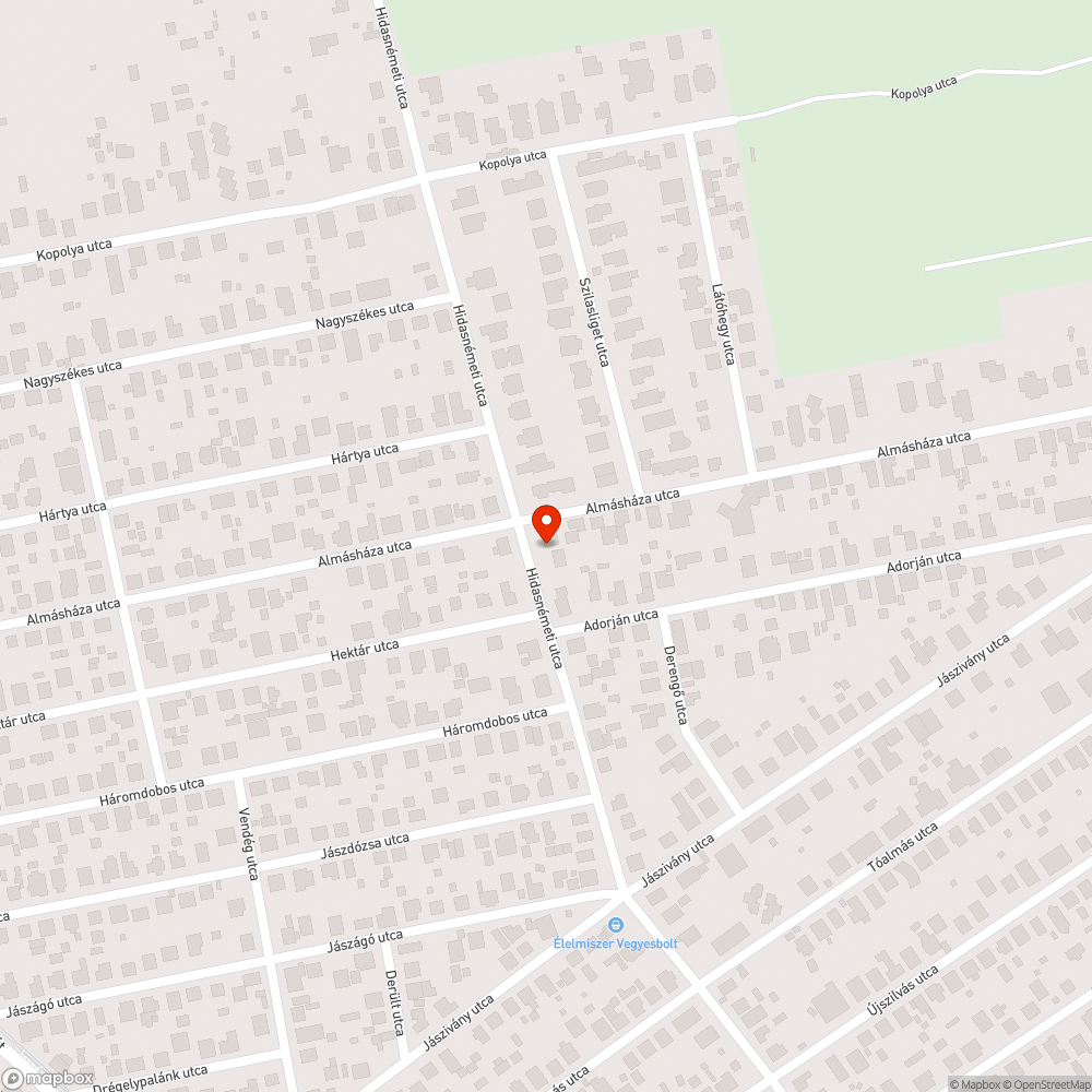 Elhagyott autó bejelentés helye