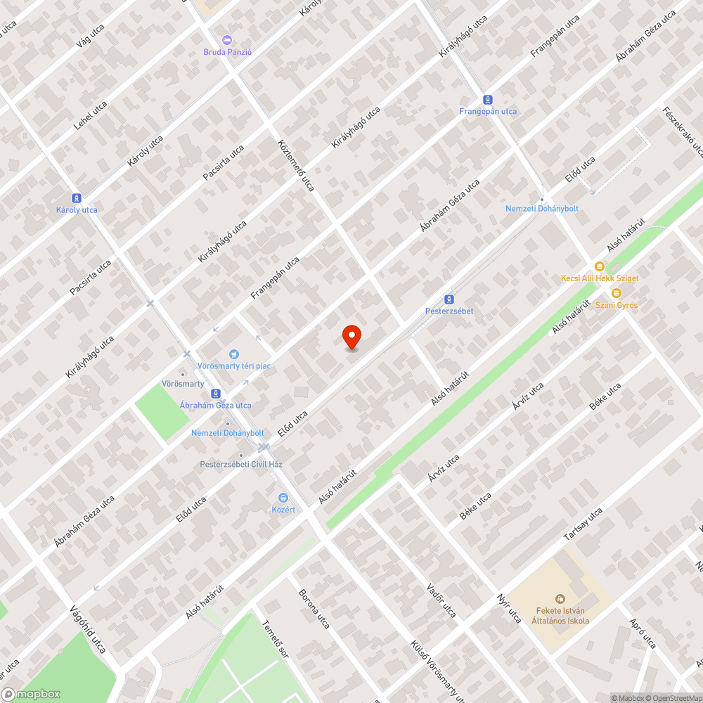 Villogó közvilágítás Pesterzsébet Előd utca bejelentés helye