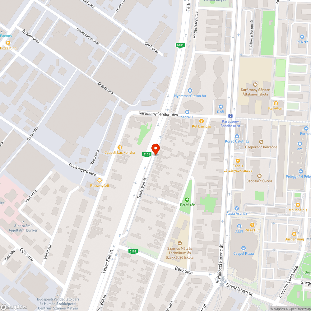 szabálytalanul parkoló autó (?) bejelentés helye