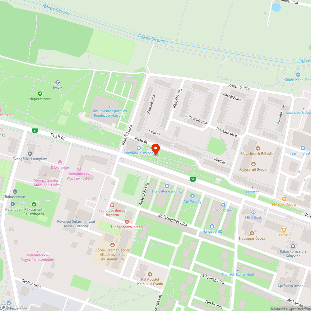 Beszakad bejelentés helye