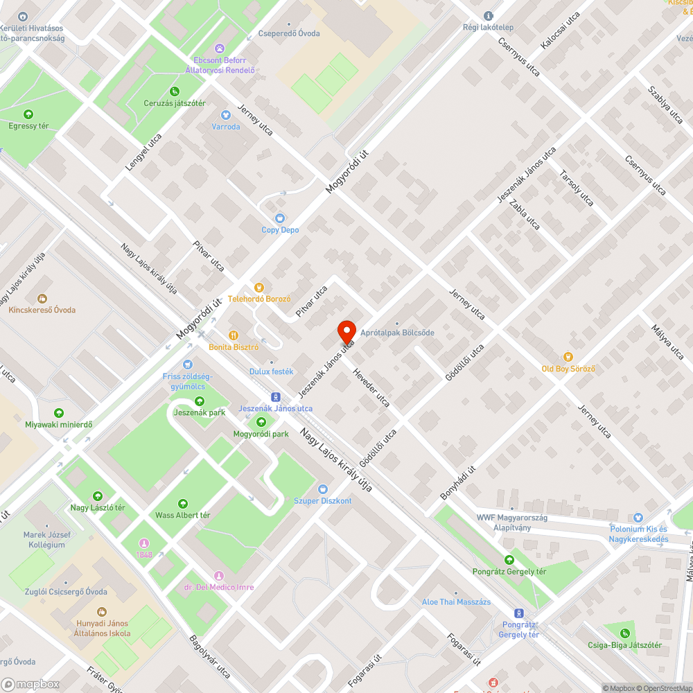 Elhagyott skoda a Jeszenák utcában bejelentés helye