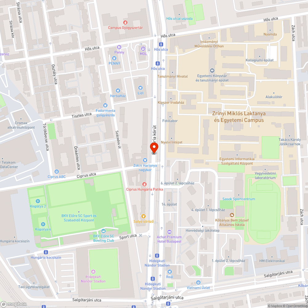 Hungária körút úttestére víz folyik bejelentés helye