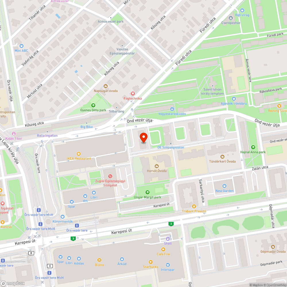 Bevásárlókocsi a szelektívgyűjtőnél bejelentés helye