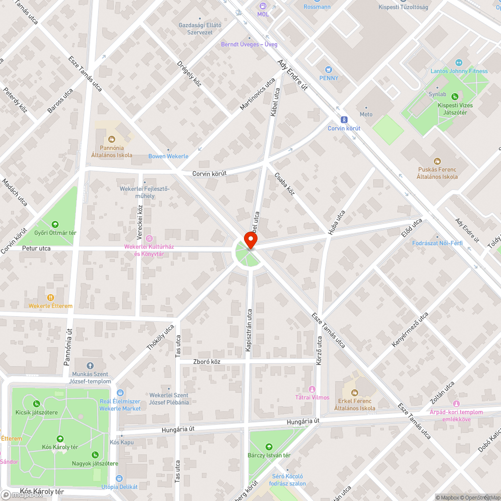 Hiányzó utcatábla bejelentés helye