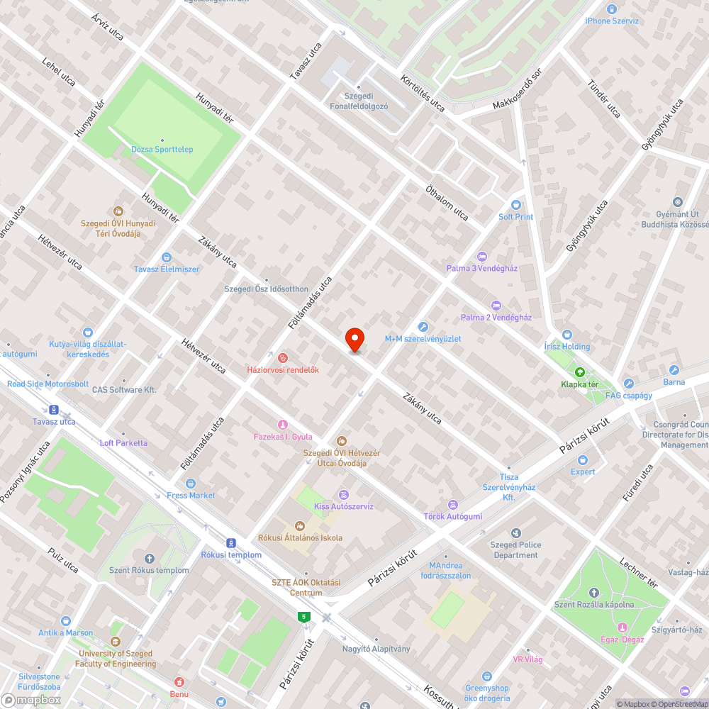 Lerobbant autó bejelentés helye