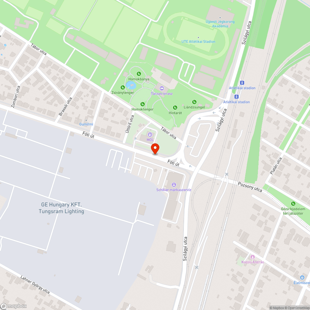 Kátyúk bejelentés helye