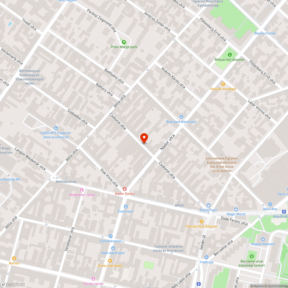 Elhagyott autó bejelentés helye