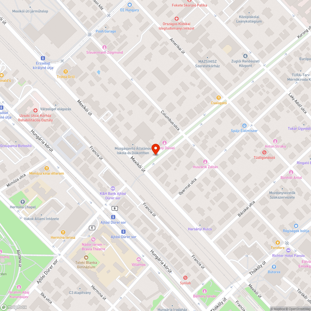 Kátyúk bejelentés helye