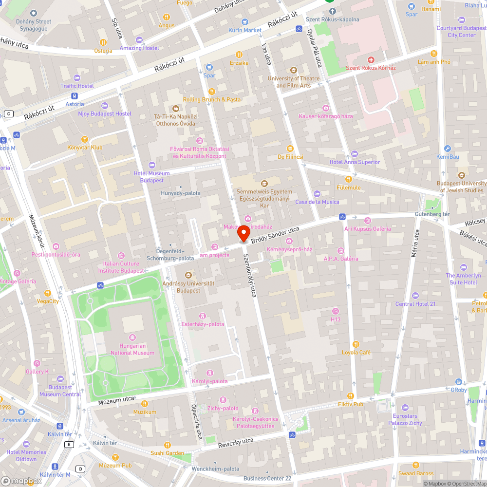 Szentkirályi utca és Bródy Sándor utca sarki anarchia. bejelentés helye