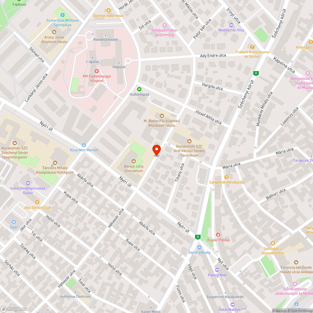 Nem működő közvilágítás a Bihar utcában bejelentés helye