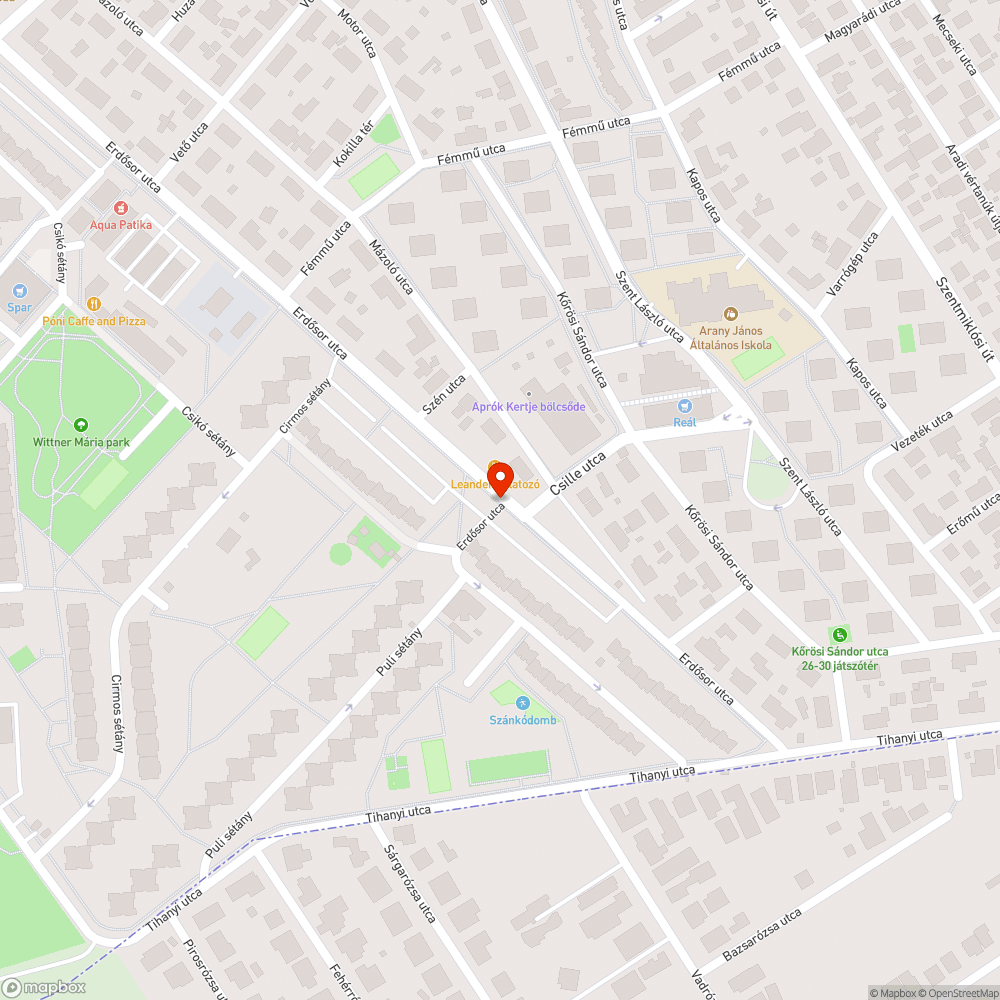 Több, kisebb kátyú egymás mellett bejelentés helye