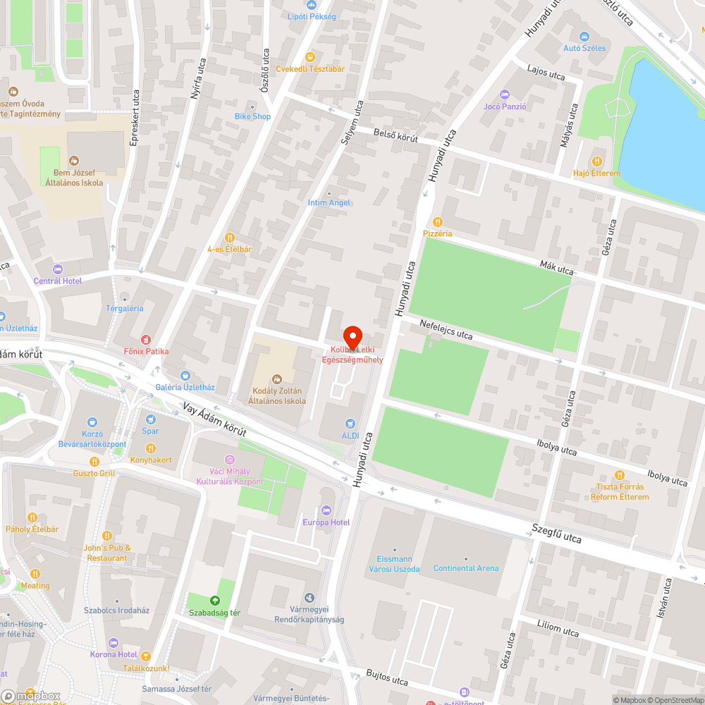 Mély kátyú bejelentés helye