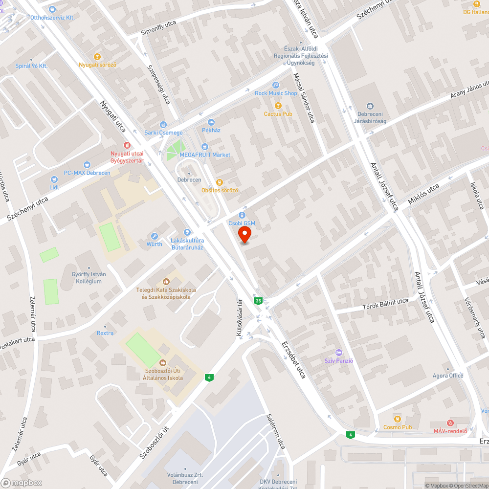 Nem működő közvilágítás bejelentés helye