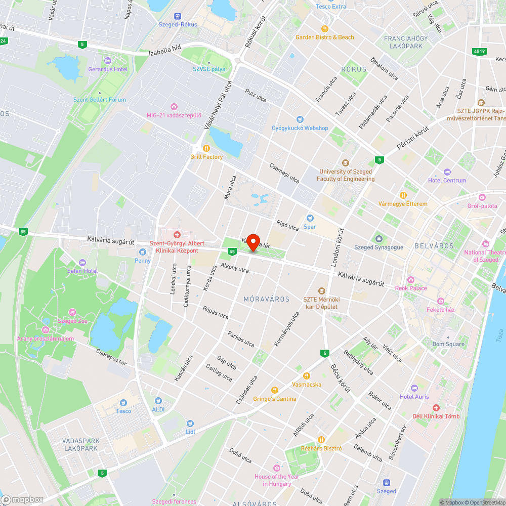 Sérült pihenő a Kálvária téren bejelentés helye