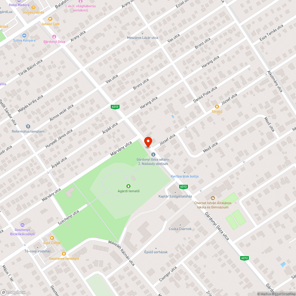 Sötétség a Gárdonyi Géza sétányon bejelentés helye