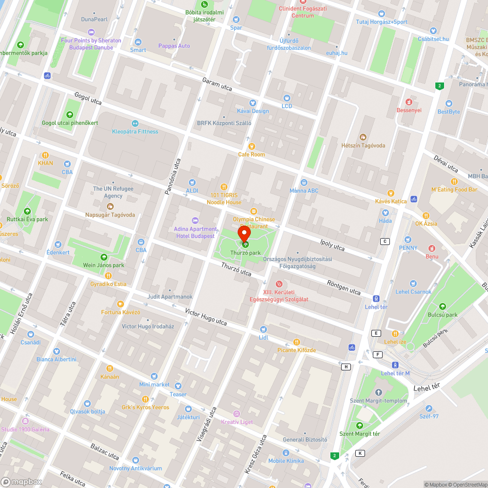 Zárt kiszolgáló részek a Thurzó parkban bejelentés helye